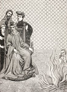 Seguidores de Amalric de Bena son quemados ante las puertas de París por orden del rey Felipe II Augusto, c.1208, de 